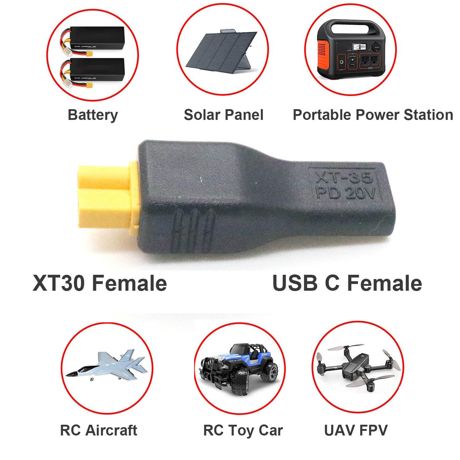1pc USB Type C Female Input to - Drone Battery Adapter 评论和价格